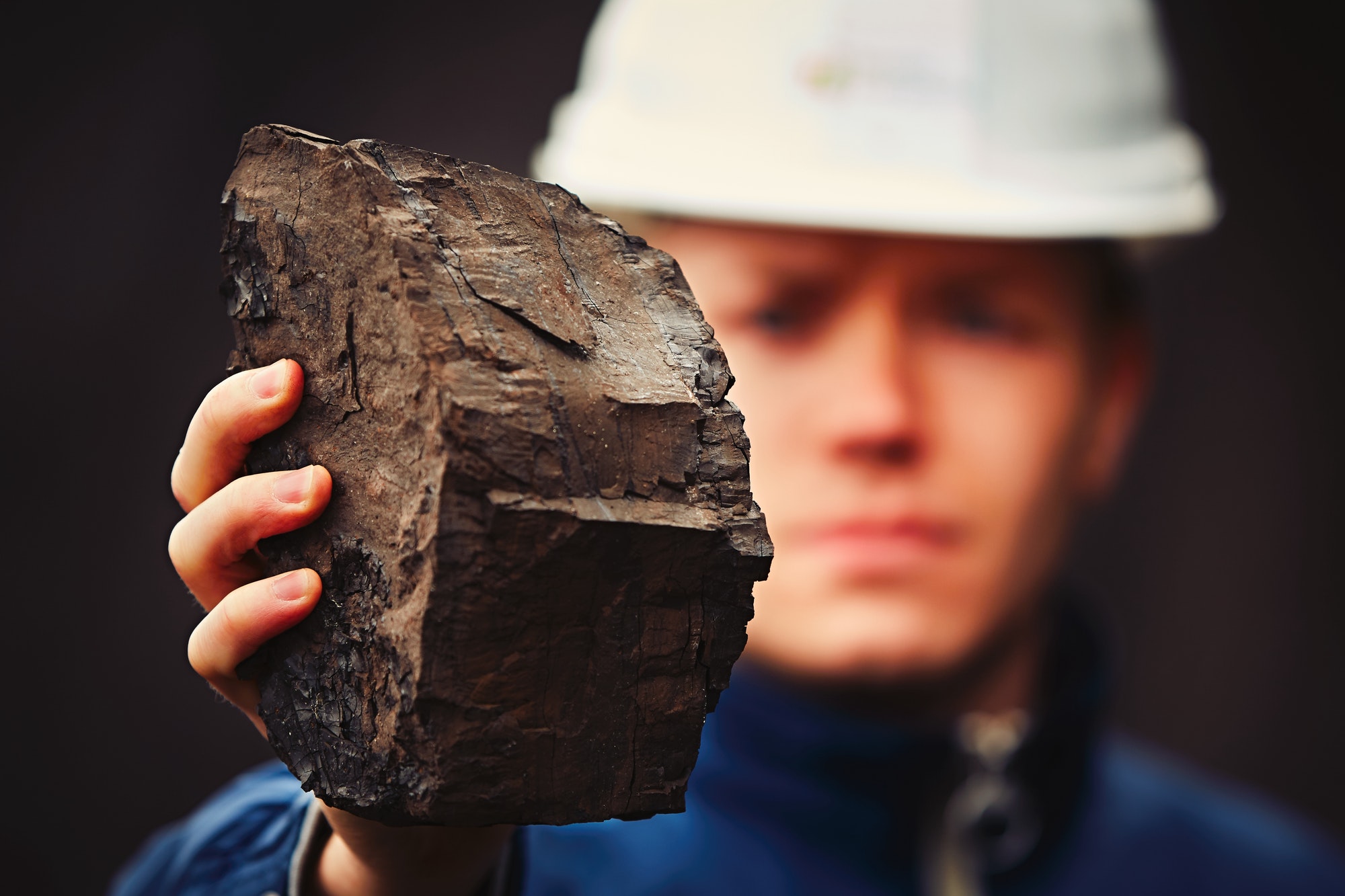 Worker in coal mine